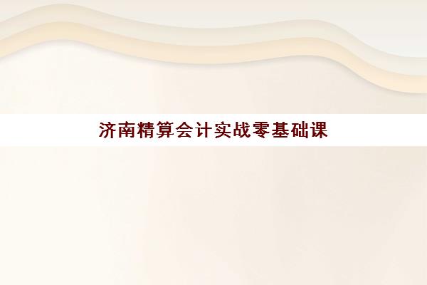 济南精算会计实战零基础课程培训机构哪家强些？2025年最新实力对比、择校指南与就业前景分析