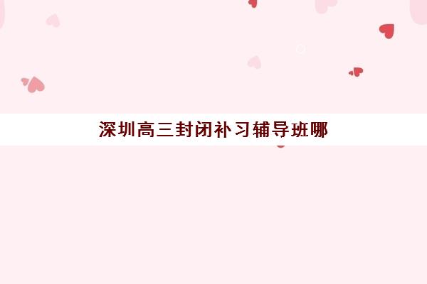深圳高三封闭补习辅导班哪个比较好一点？2025年最新排名前十、择校标准与成功案例深度解析