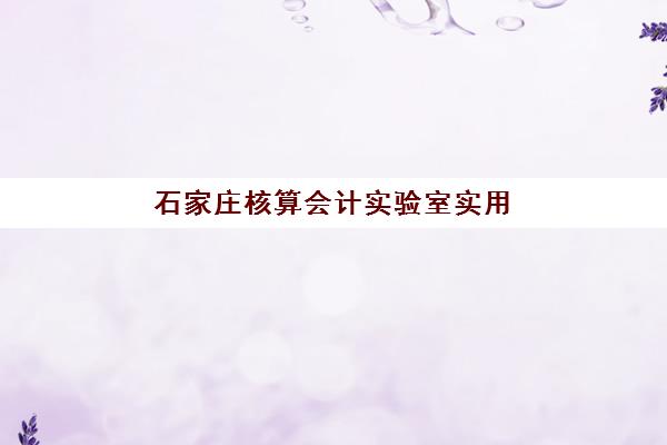 石家庄核算会计实验室实用课程预报名官网怎么找？2025年考点查询入口与报名流程全解析