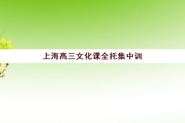 上海高三文化课全托集中训练营在哪个学校？2025年最新TOP5机构实力对比与择校指南