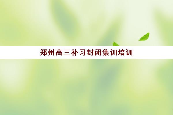 郑州高三补习封闭集训培训机构哪个更好一点？2025年十大高口碑机构综合评测与科学择校指南