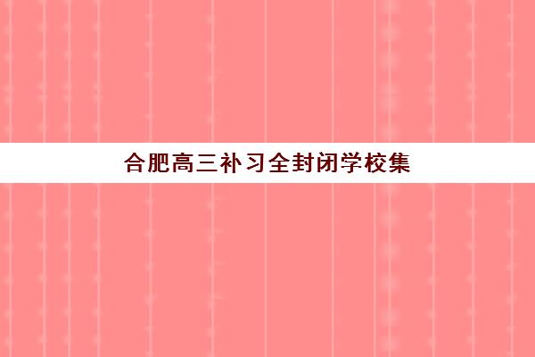 合肥高三补习全封闭学校集训营如何选择？2025年十大机构排名、费用对比与择校全攻略深度解析