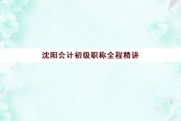 沈阳会计初级职称全程精讲课程如何选？前十机构综合评测与择校指南
