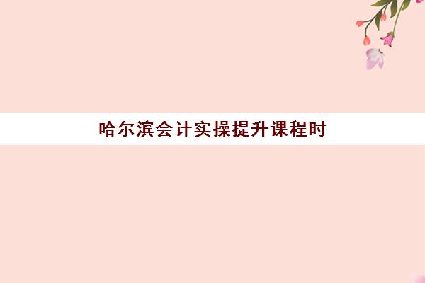 哈尔滨会计实操提升课程时间2025年公布了吗？最新课程安排、报名时间及机构选择全解析