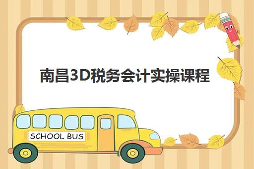 南昌3D税务会计实操课程2025辅导班哪个好？最新课程详情、选择标准与报名全指南