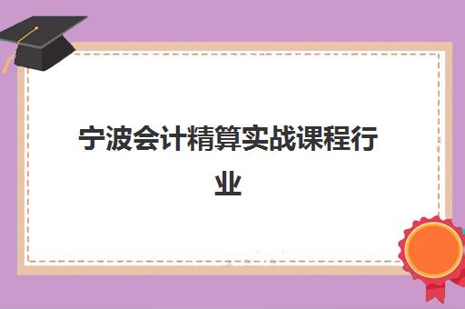 宁波会计精算实战课程行业年度头部机构公示如何查询？2025年最新排名、课程特色与择校全指南