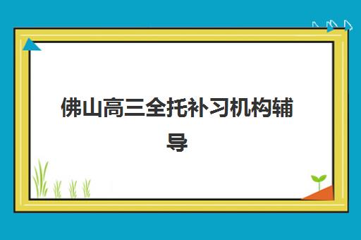 佛山高三全托补习机构辅导机构有哪些地方好？2025年最新权威排名前十榜单与个性化择校全攻略